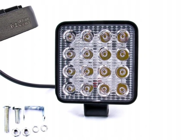 LAMPA ROBOCZA 16 LED HALOGEN 48W 12V 24V HOM. E50